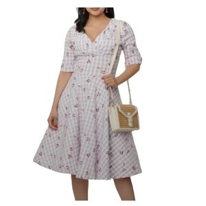 Floral Checkered Dress